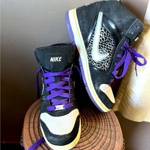 Size 8.5 - Nike Air Prestige 2 ,Purple And Silver / Pink High Tops vintage